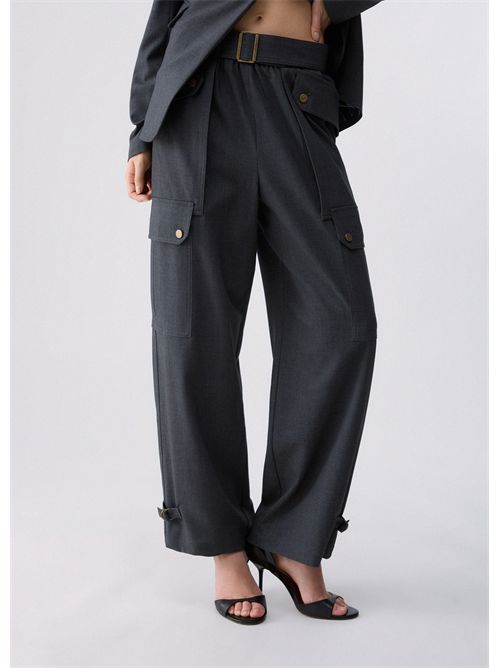 Pantaloni cargo in flanella LIU JO | WF6258T743A/02069